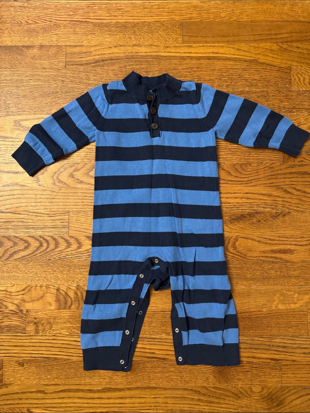 GAP Blue & Navy Striped Knit One-Piece Bodysuit size 18-24mo